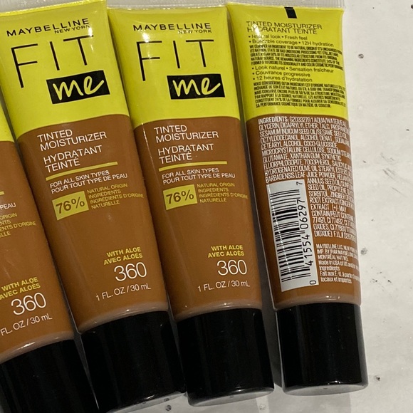4 Maybelline Fit Me Tinted Moisturizer w/aloe Natural Coverage Face Makeup # 360 - Picture 3 of 4